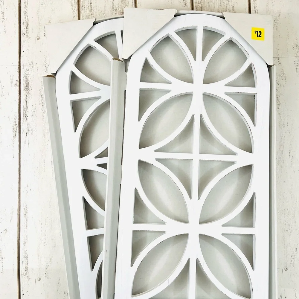 Wall Decor White Decorative Wall Panel Geometric Window Design Plastic